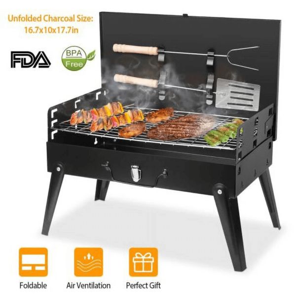 Folding Portable Barbecue Charcoal Grill - Image 3