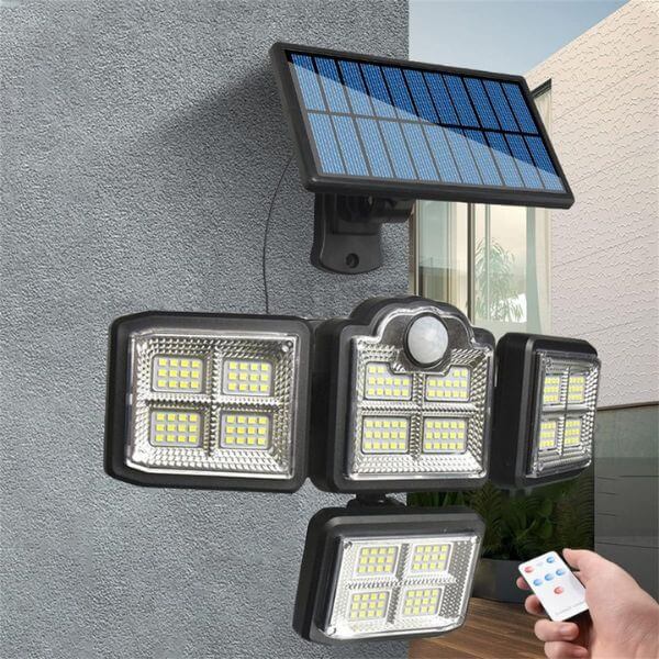 4 Head Outdoor Solar Light with Motion Sensor