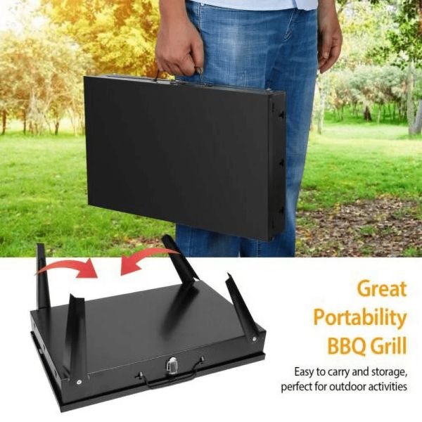 Folding Portable Barbecue Charcoal Grill - Image 4