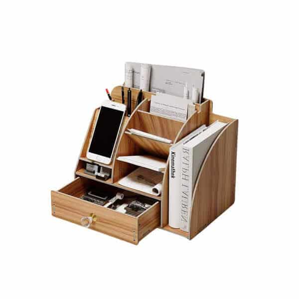 Multi-Functional Wooden Desktop Organizer - Image 2