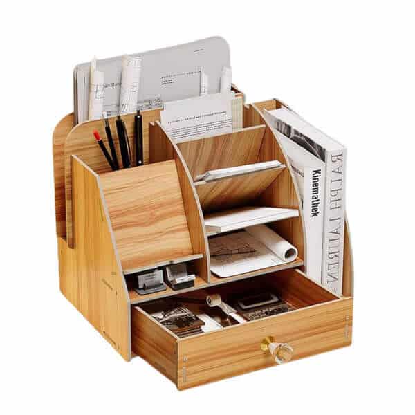 Multi-Functional Wooden Desktop Organizer - Image 3