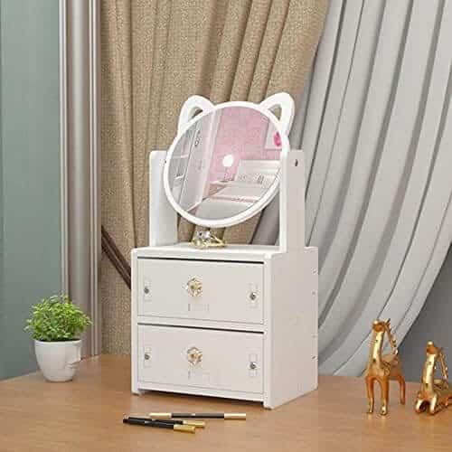 Multifunctional Cosmetic Storage Box With Mirror - Image 3