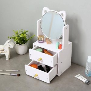 Multifunctional Cosmetic Storage Box With Mirror